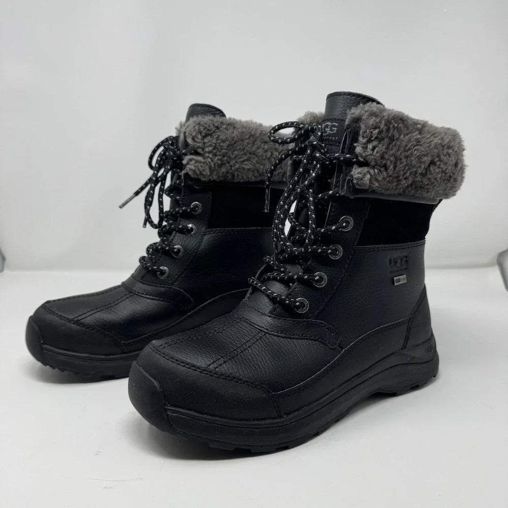 UGG Adirondack III Women's Black Waterproof Winter Snow Boots Size 7.5 Shearling - Picture 11 of 12
